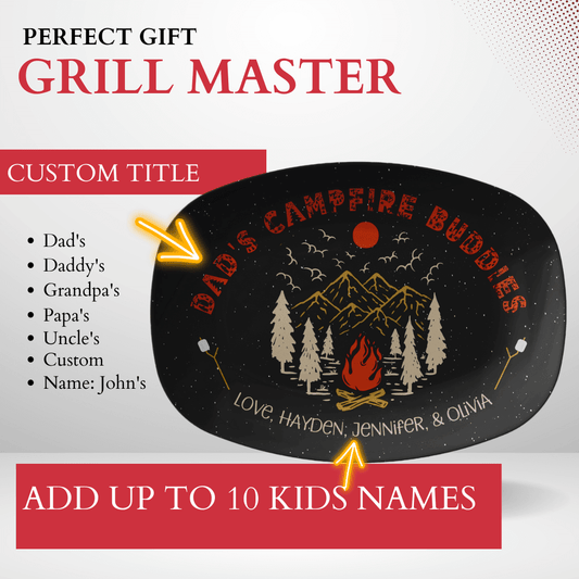 Dad's Campfire Buddies Grill Plate - Custom Camping Tray