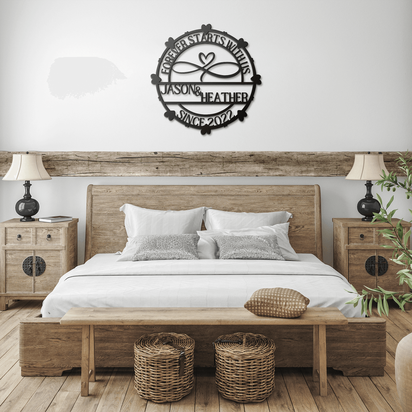 Personalized Metal Wall Art Sign for Couples