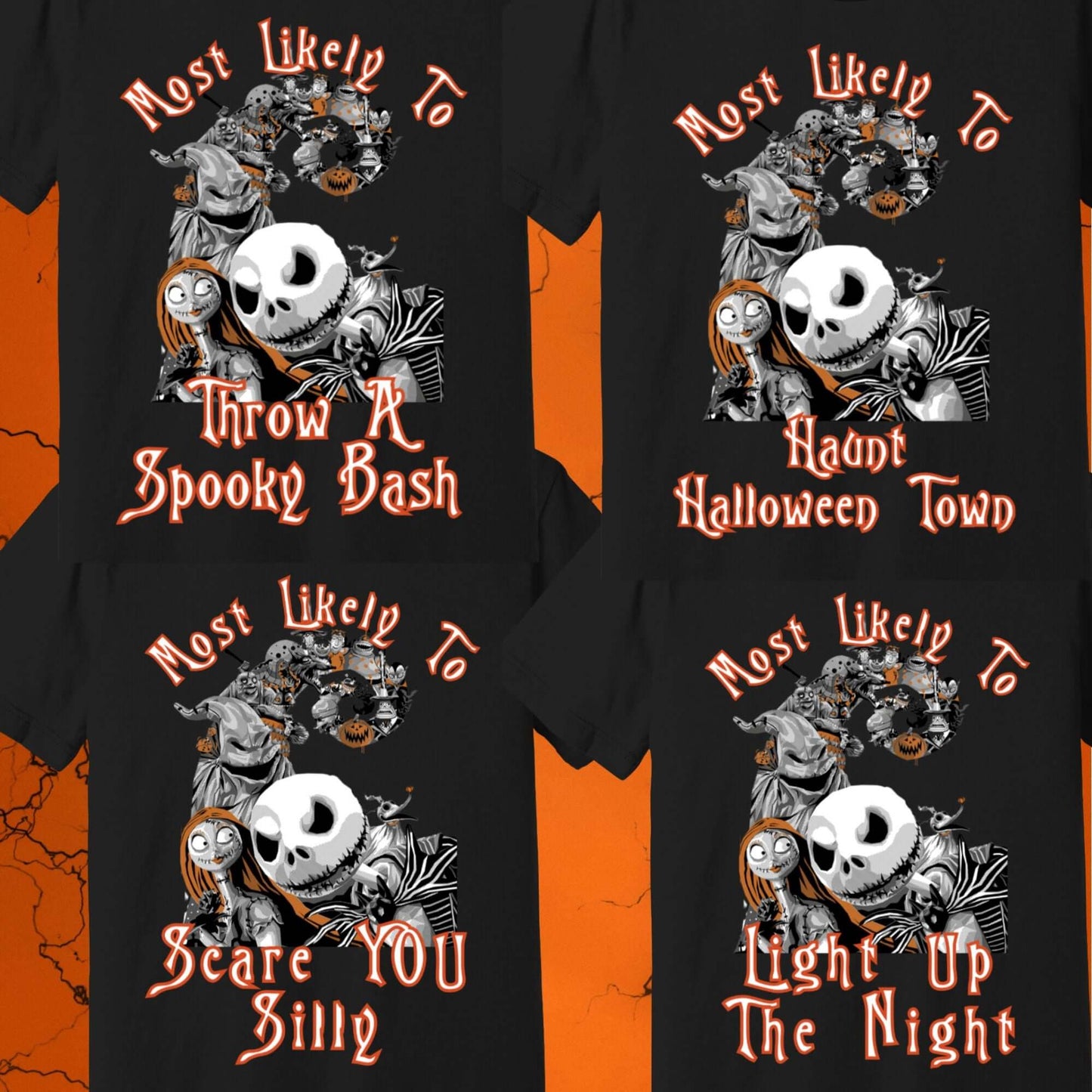 Jack And Sally Nightmare Before Christmas Halloween Group Shirts