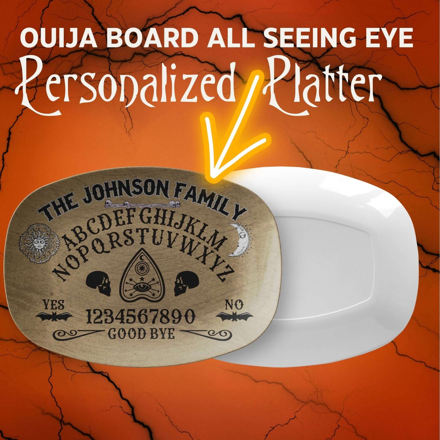Ouija Board Personalized Platter, Custom Serving Tray