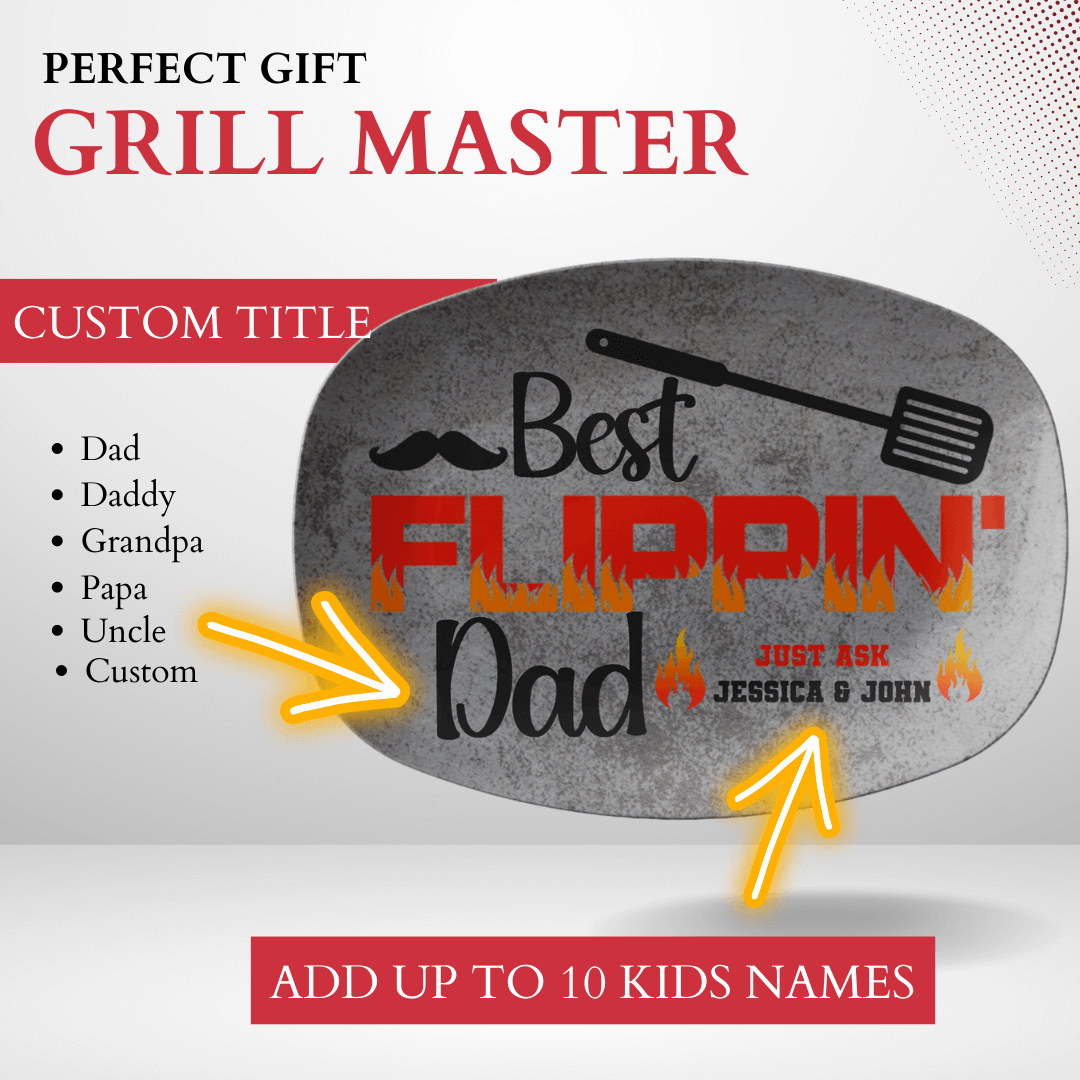 Best Flippin' Grill Master Gift For Him, Personalized Grilling Platter