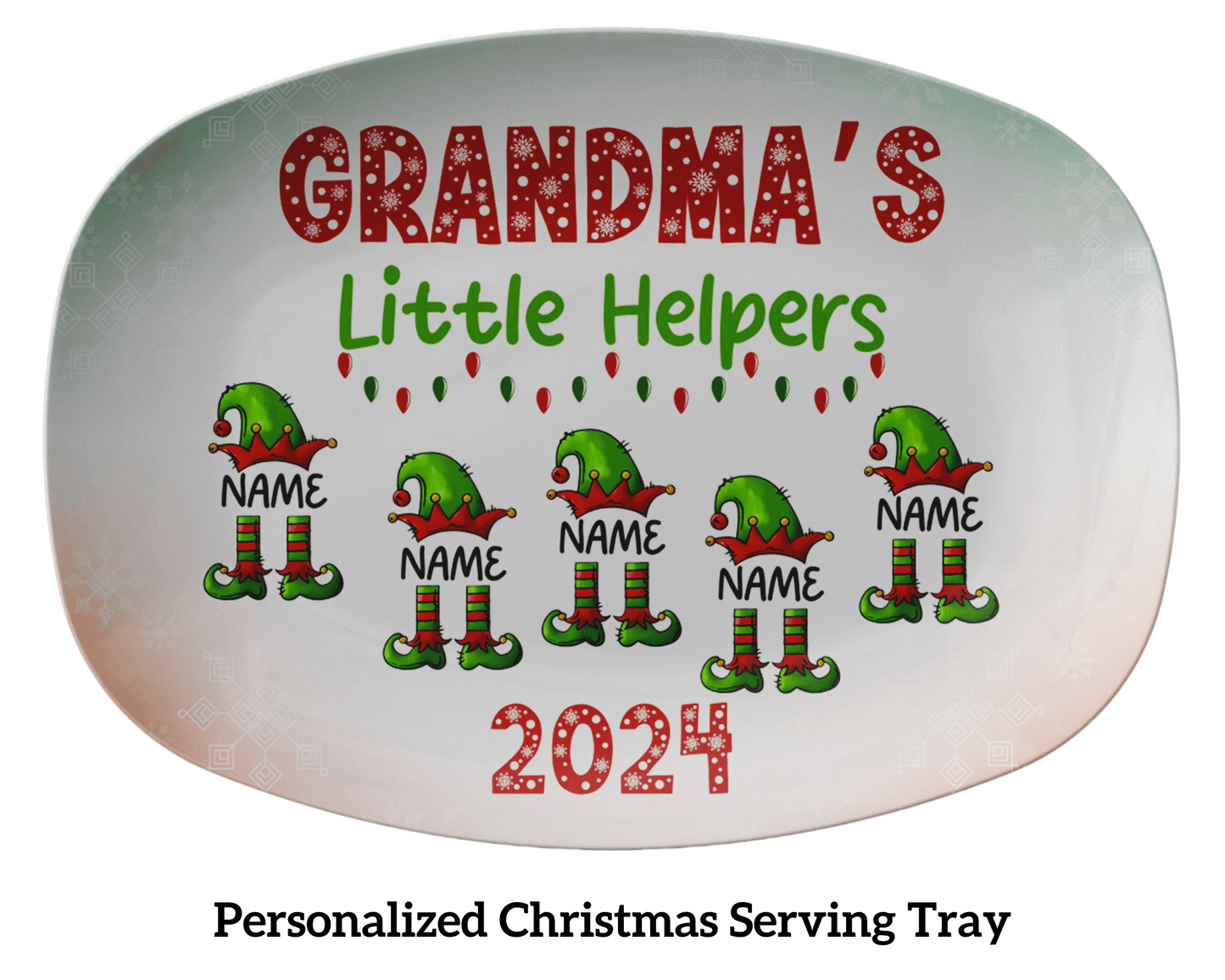 Personalized Christmas Grandma Plate With Grandkids Names