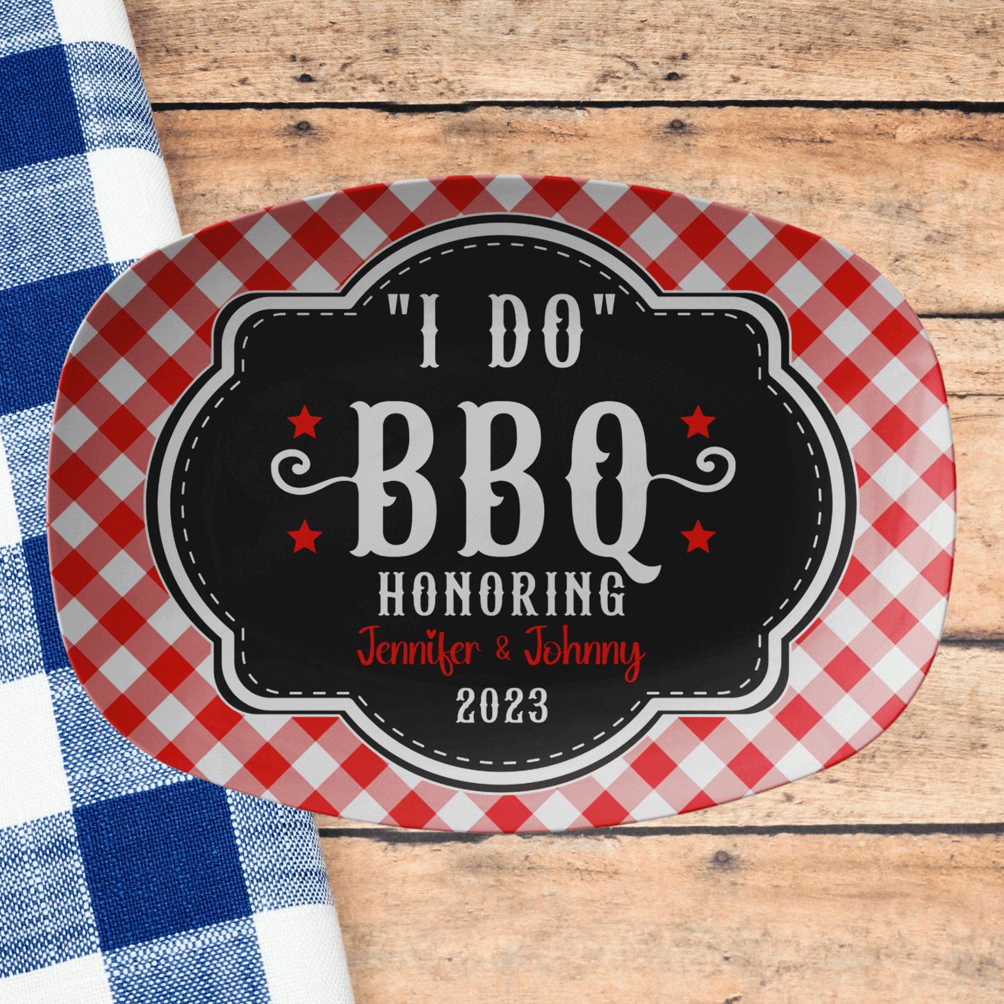 Personalized "I Do" BBQ Custom Grilling Platter - Unique Engagement Gift