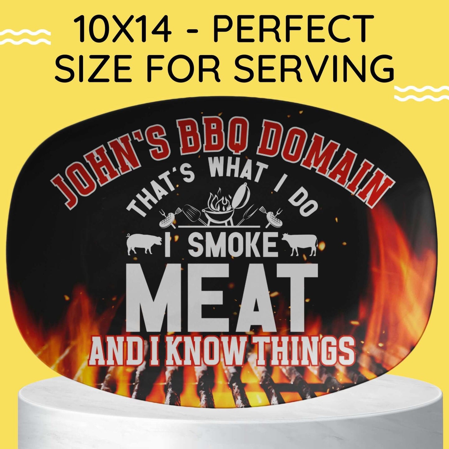 Personalized Grilling Platter, Custom BBQ Grill Plate Gifts For Him