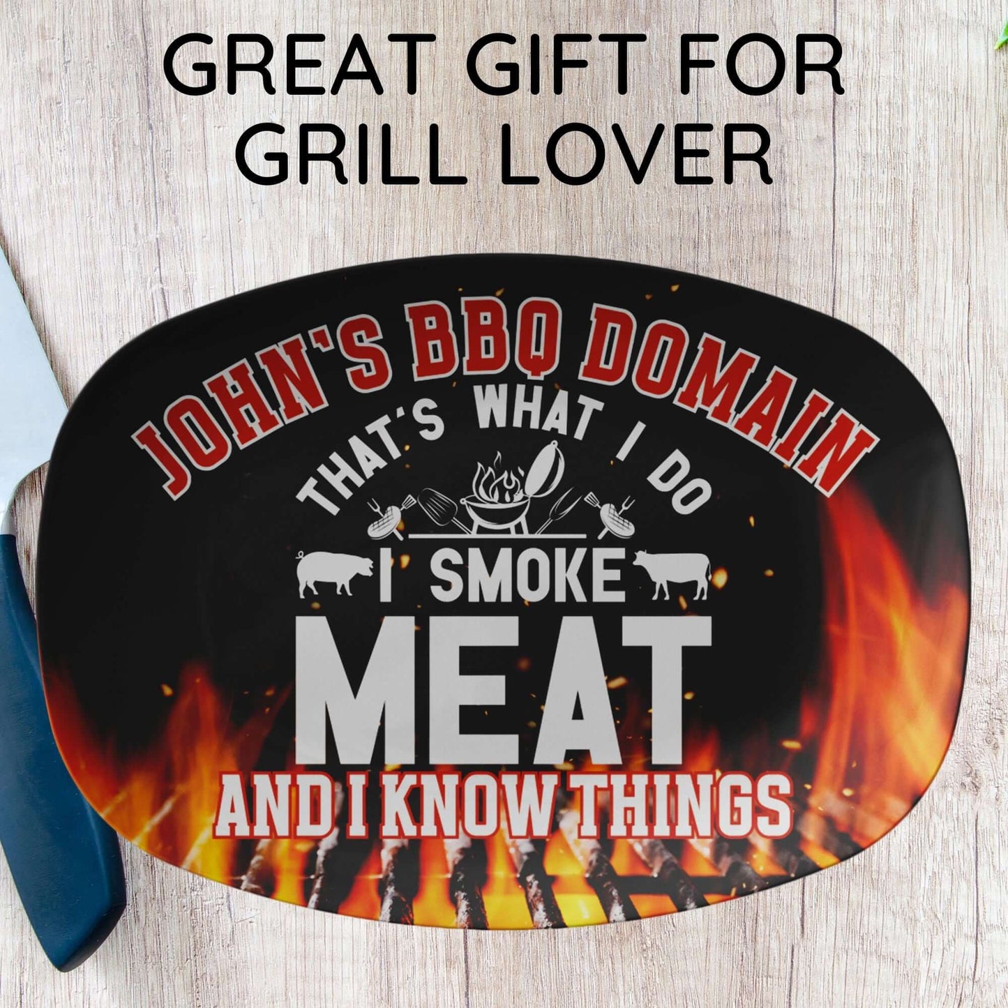 Personalized Grilling Platter, Custom BBQ Grill Plate Gifts For Him