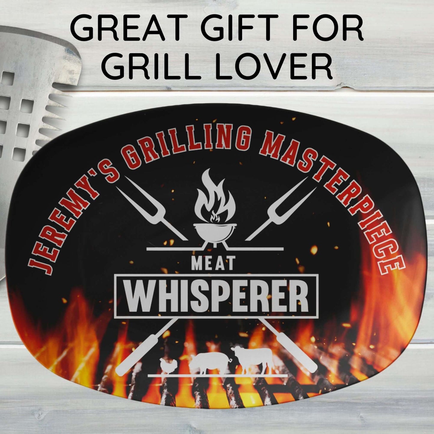 Custom Grilling Platter, Meat Whisperer Grill Plate Personalized