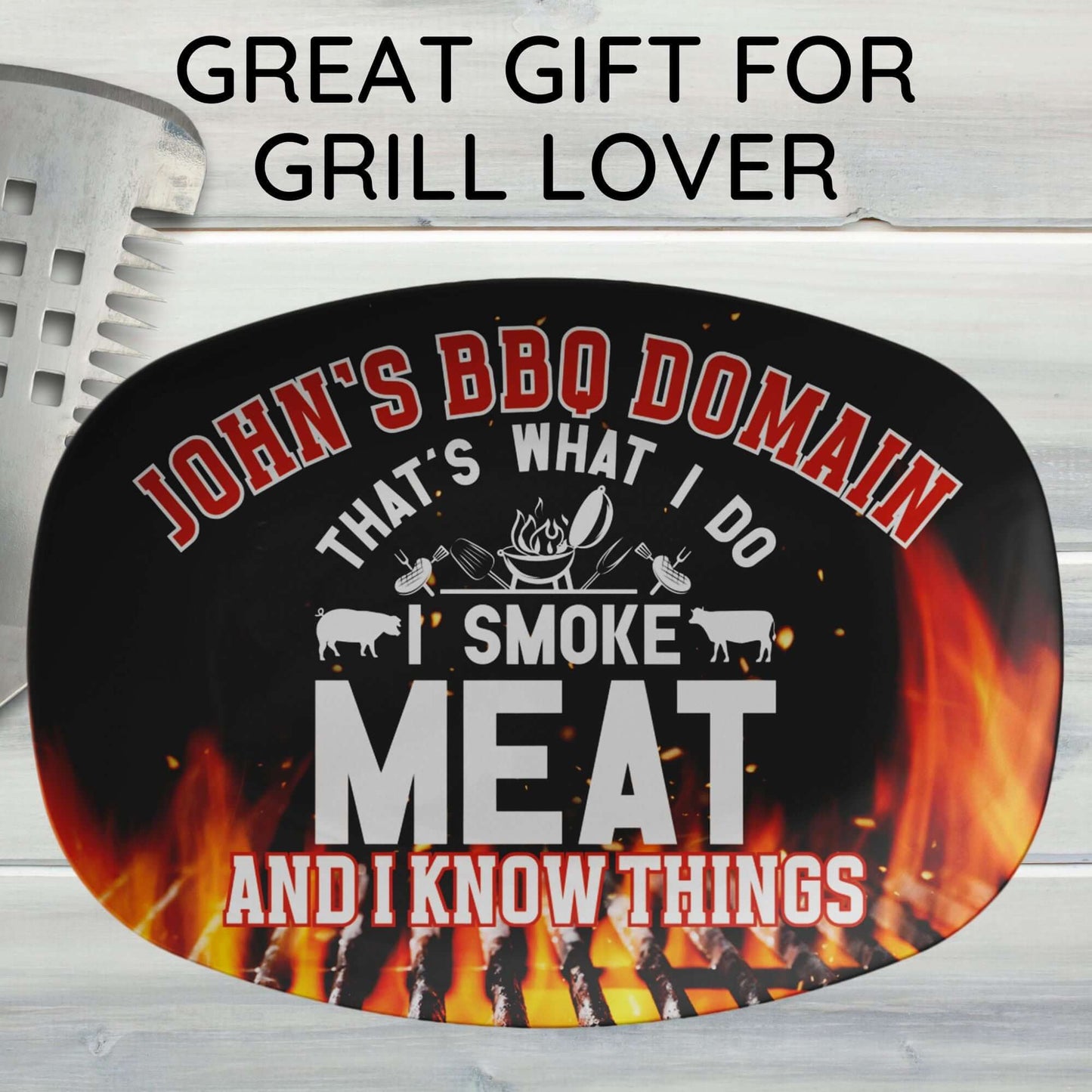 Personalized Grilling Platter, Custom BBQ Grill Plate Gifts For Him