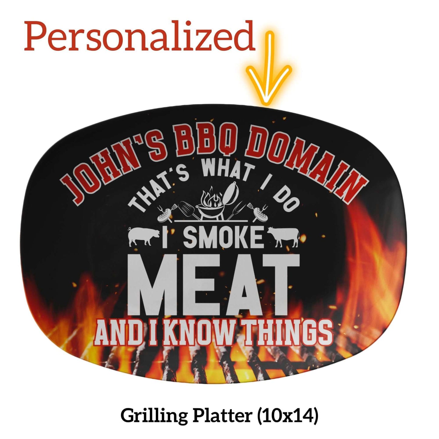 Personalized Grilling Platter, Custom BBQ Grill Plate Gifts For Him