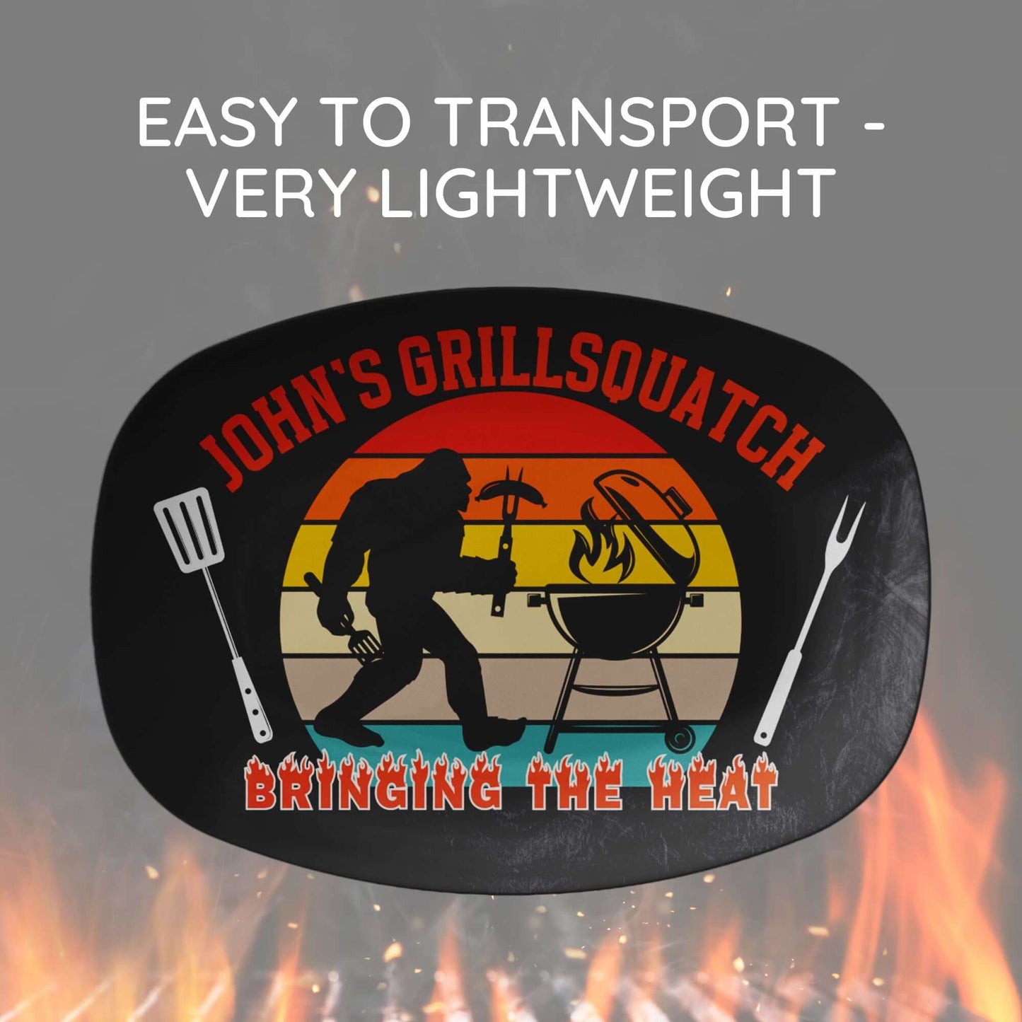 Personalized Grilling Plate Bigfoot Gift, Custom Grill Platter