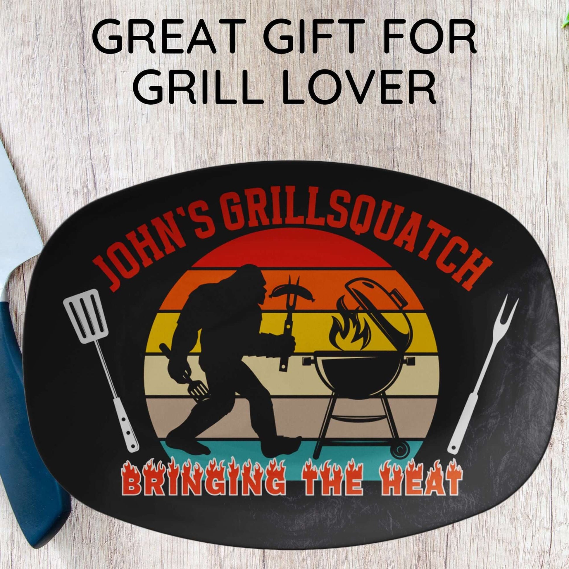 Gift From Grandkids, Personalized Grilling Plate, Grill Gifts, BBQ
