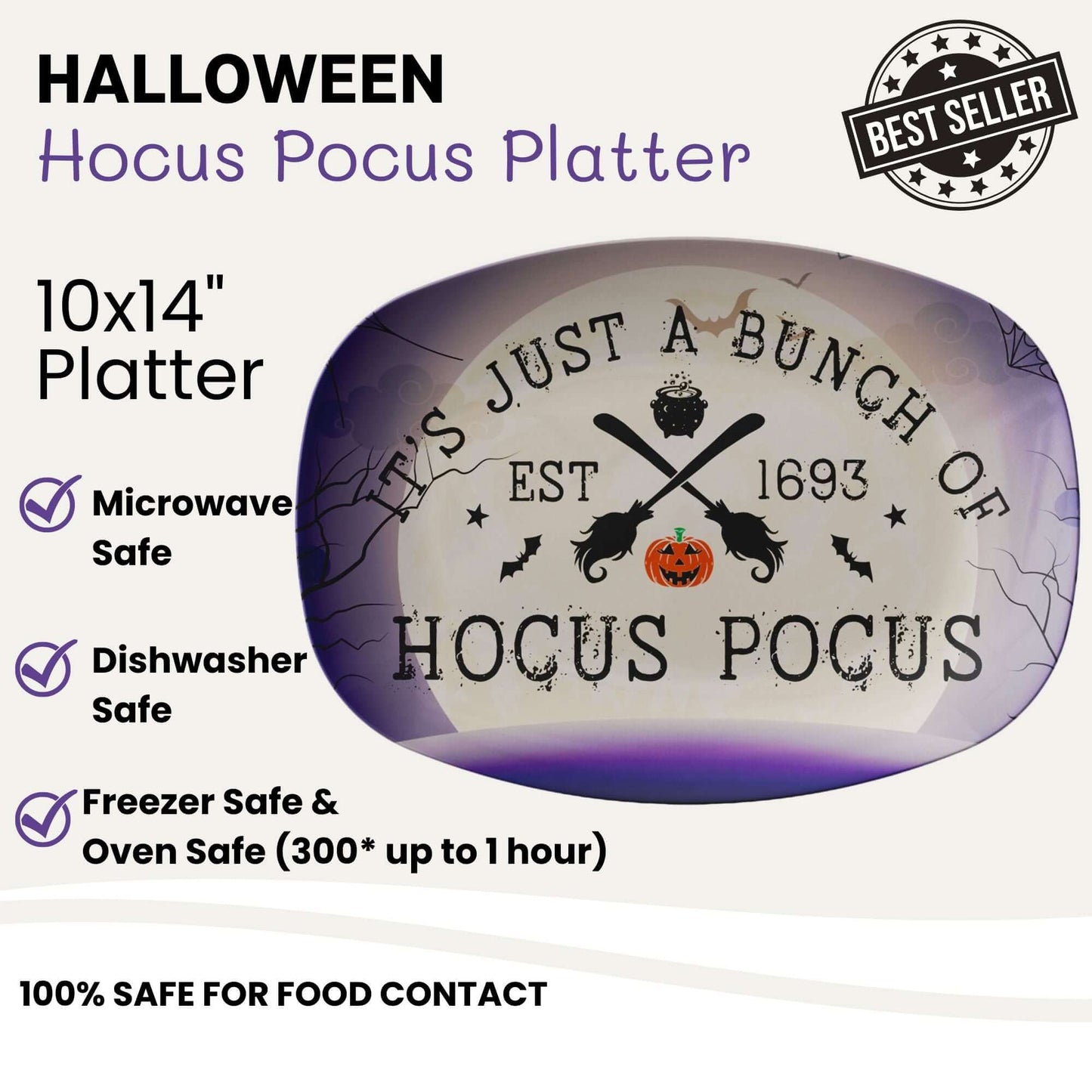 Halloween Hocus Pocus Platter, Snack & Appetizer Plate