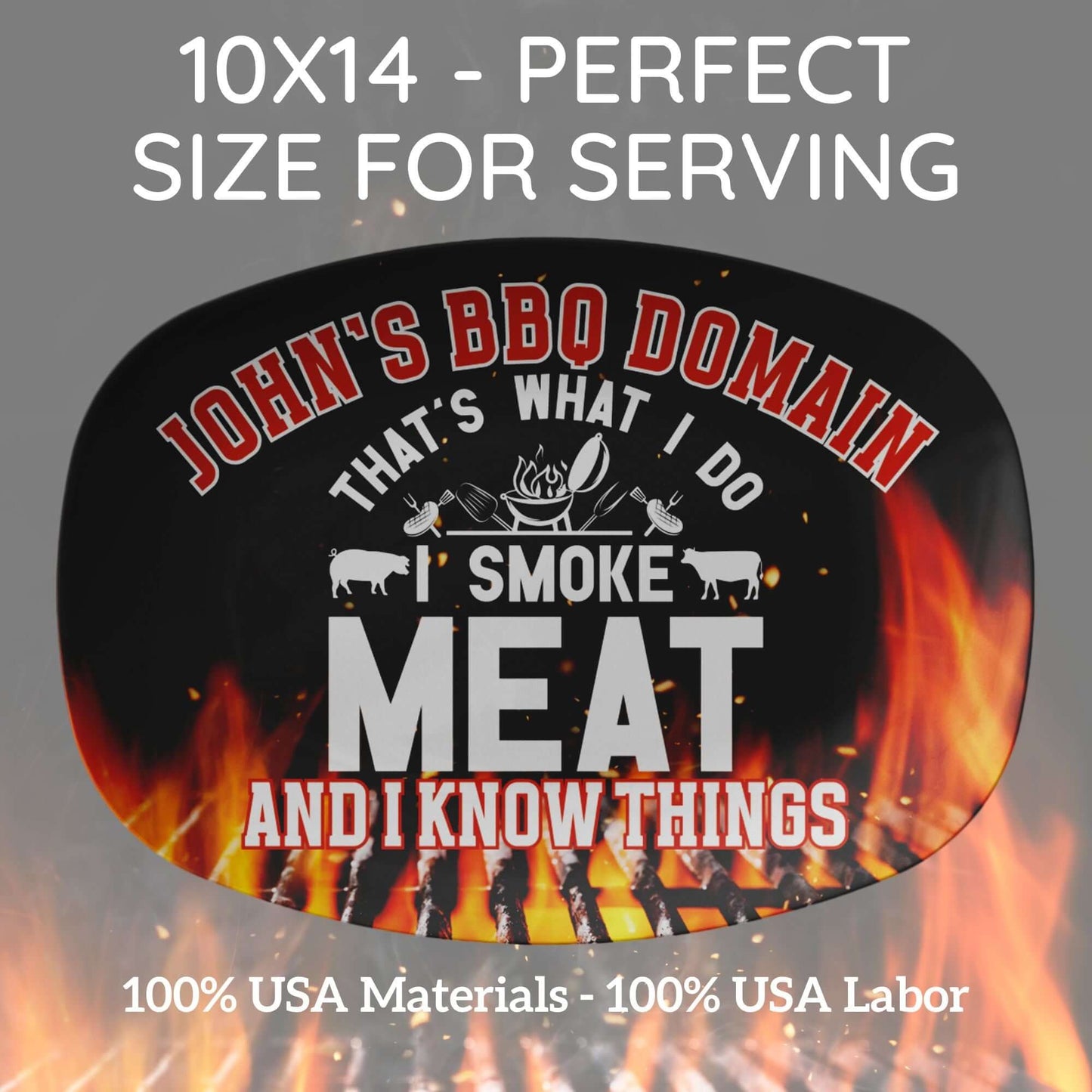 Personalized Grilling Platter, Custom BBQ Grill Plate Gifts For Him