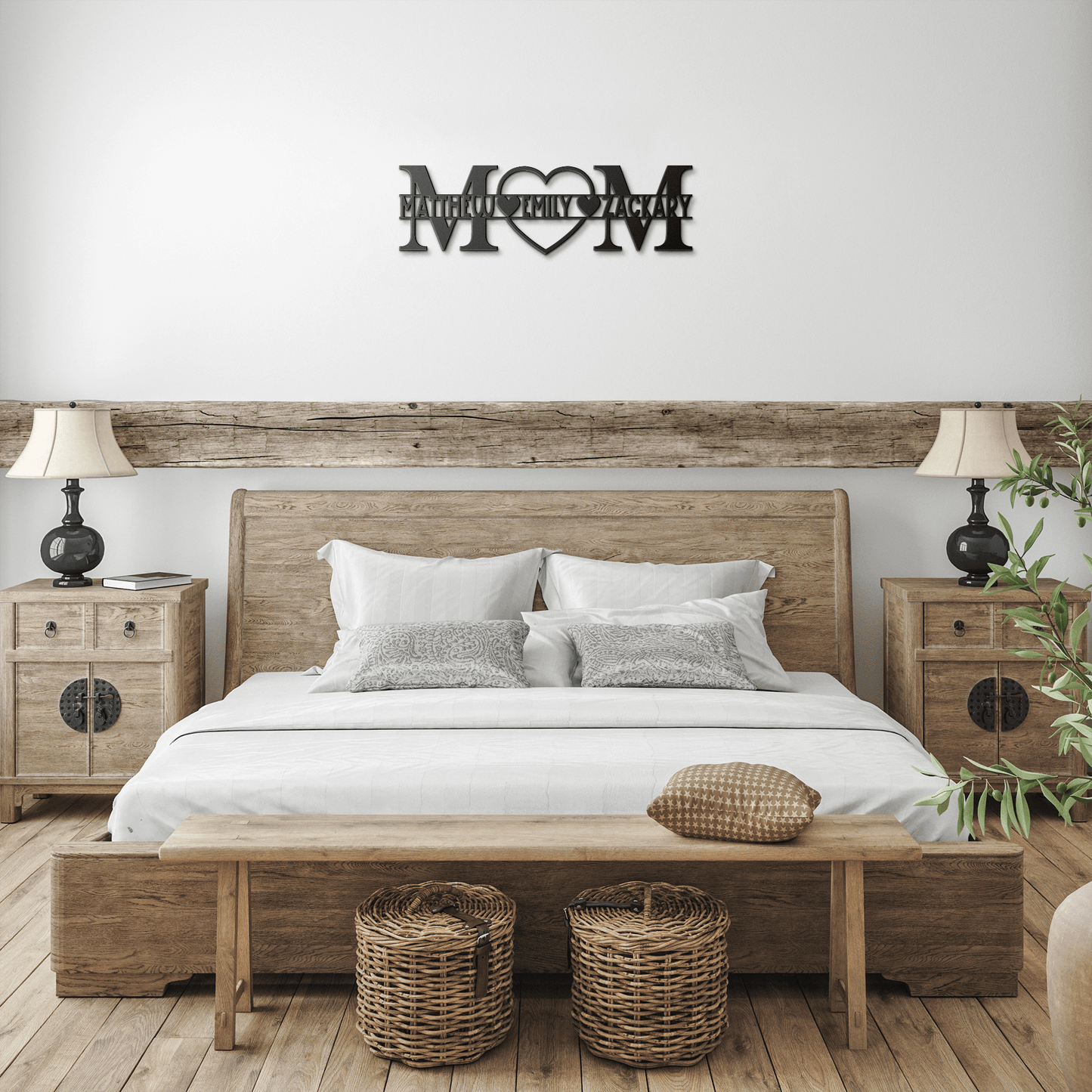 Personalized "MOM" Metal Sign With Kids Names