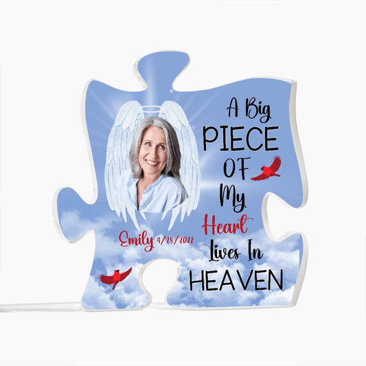 In Loving Memory Personalized Photo Puzzle Shaped Acrylic Plaque Memorial