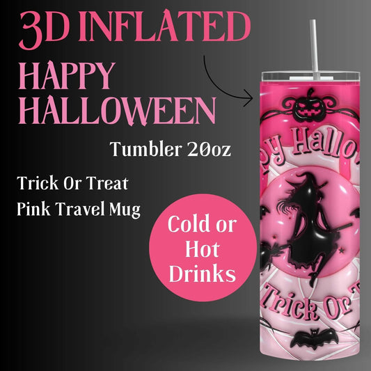 Halloween Tumbler Trick or Treat Witch 20 oz Travel Mug