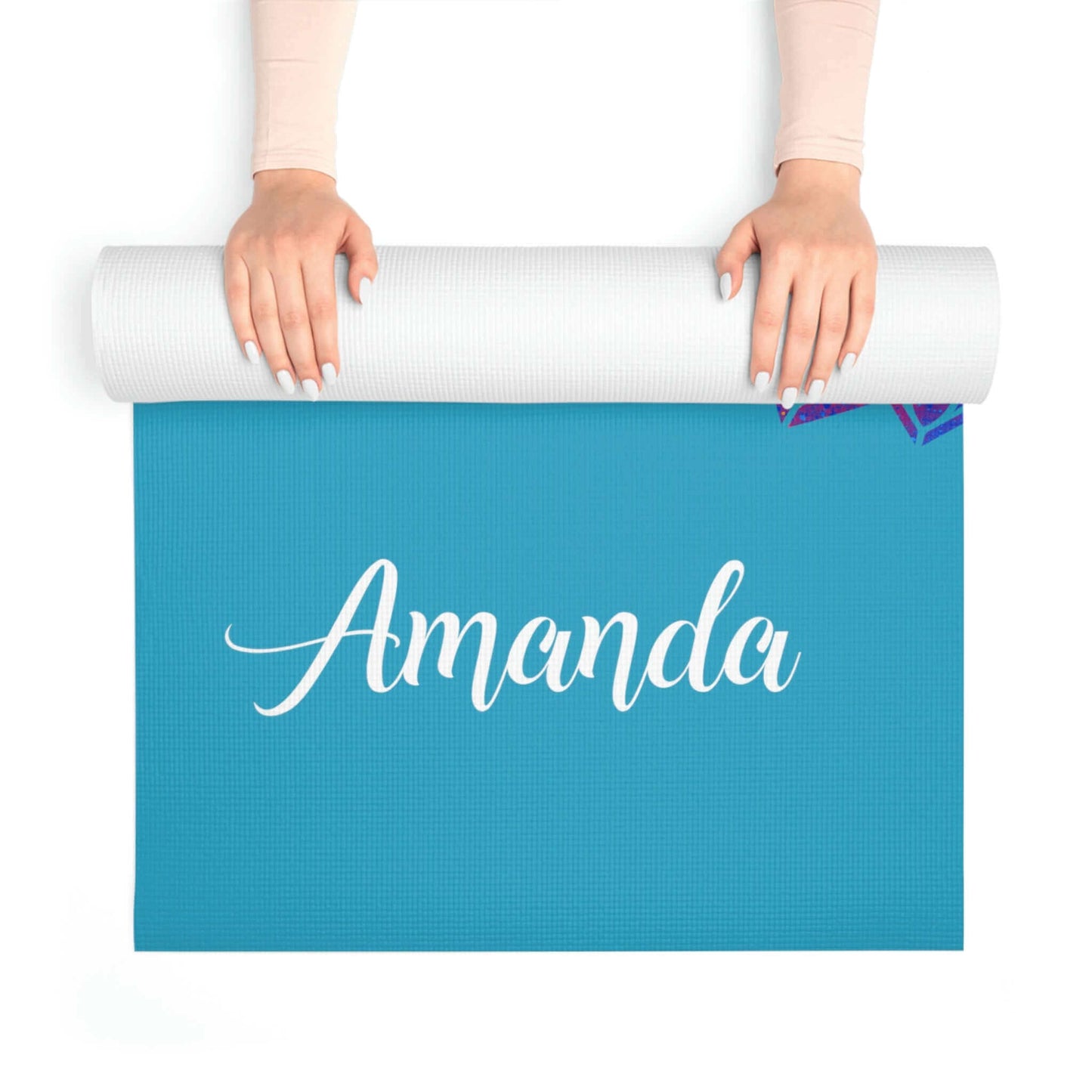 Custom Foam Yoga Mat - Personalized Name Mandala Design