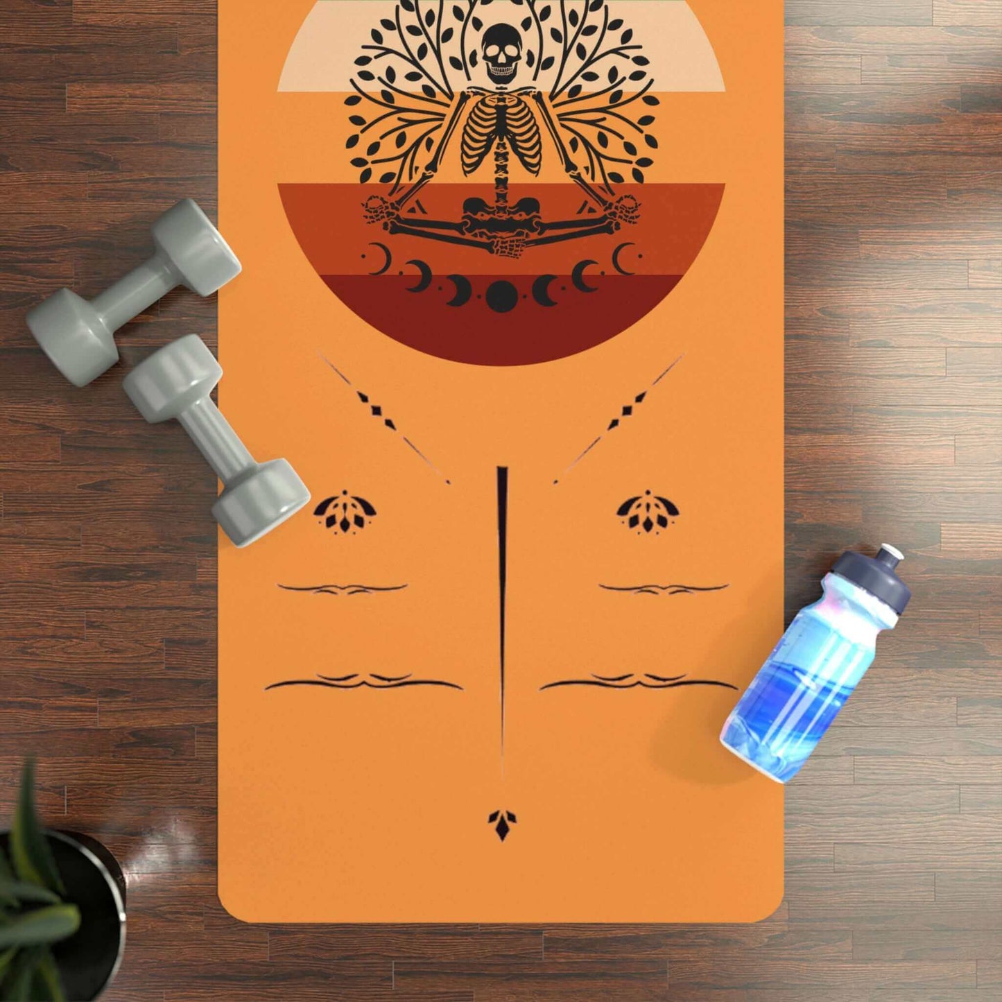 Yoga Mat For Men - Skeleton Retro Alignment Align Design