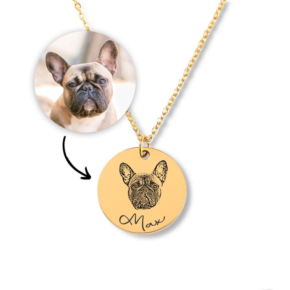 Custom Dog Portrait Necklace - Dog Mom Necklace Personalized