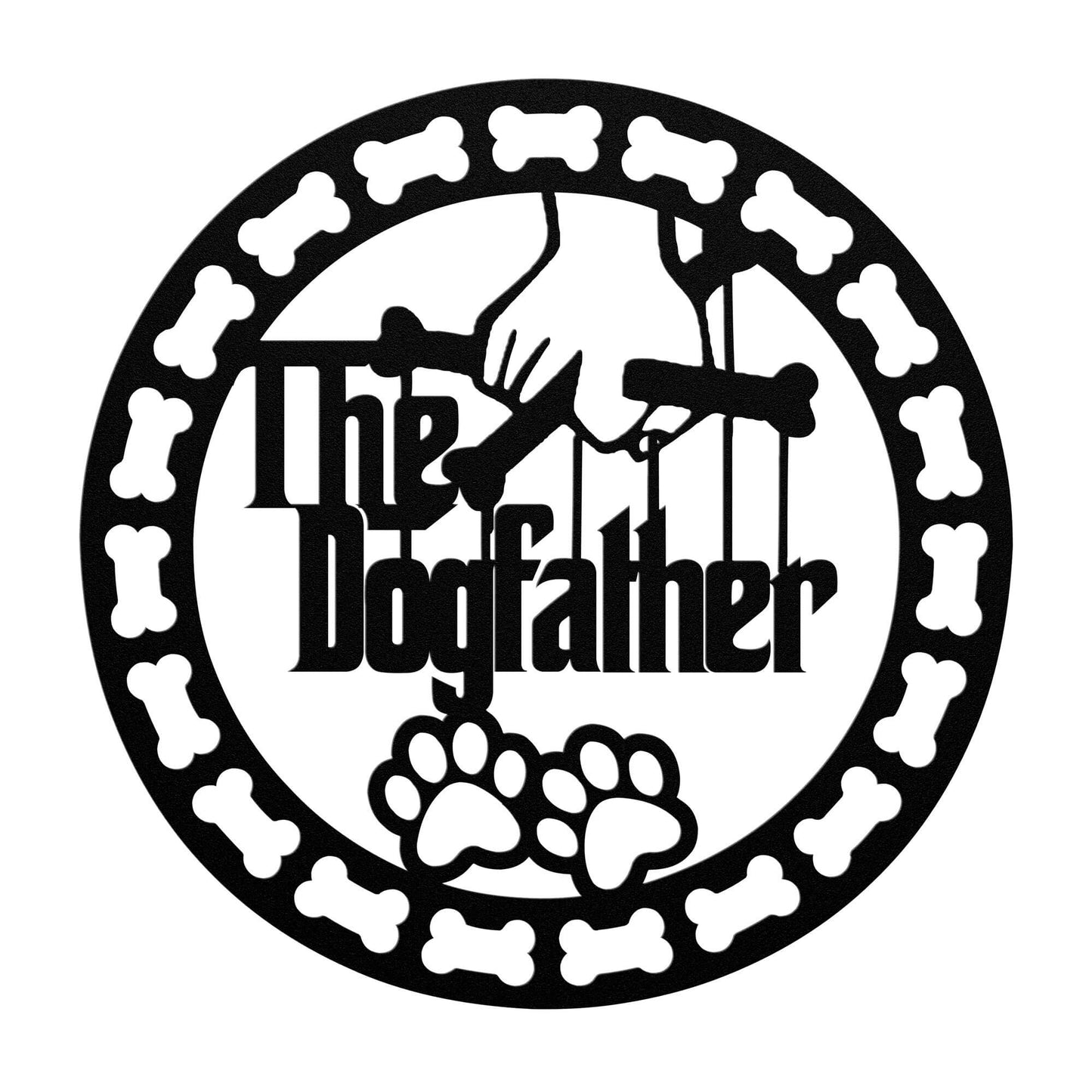 Gift For Dad Dogfather Metal Wall Art, The Dogfather Wall Sign - Always Essential Gifts