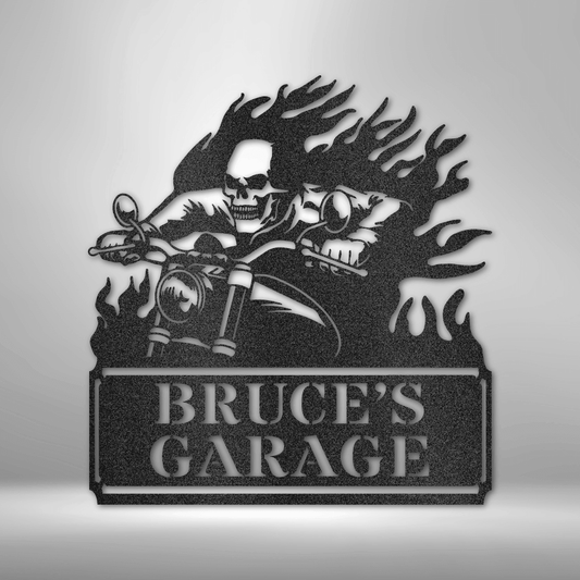 Screaming Demon - Steel Sign - Custom Metal Wall Sign - Personalized Biker Garage Sign