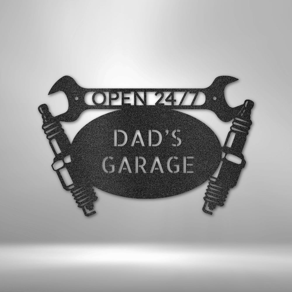 Car Garage Monogram - Steel Sign - Custom Metal Wall Sign For Garage