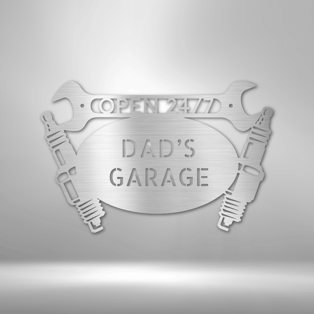 Car Garage Monogram - Steel Sign - Custom Metal Wall Sign For Garage