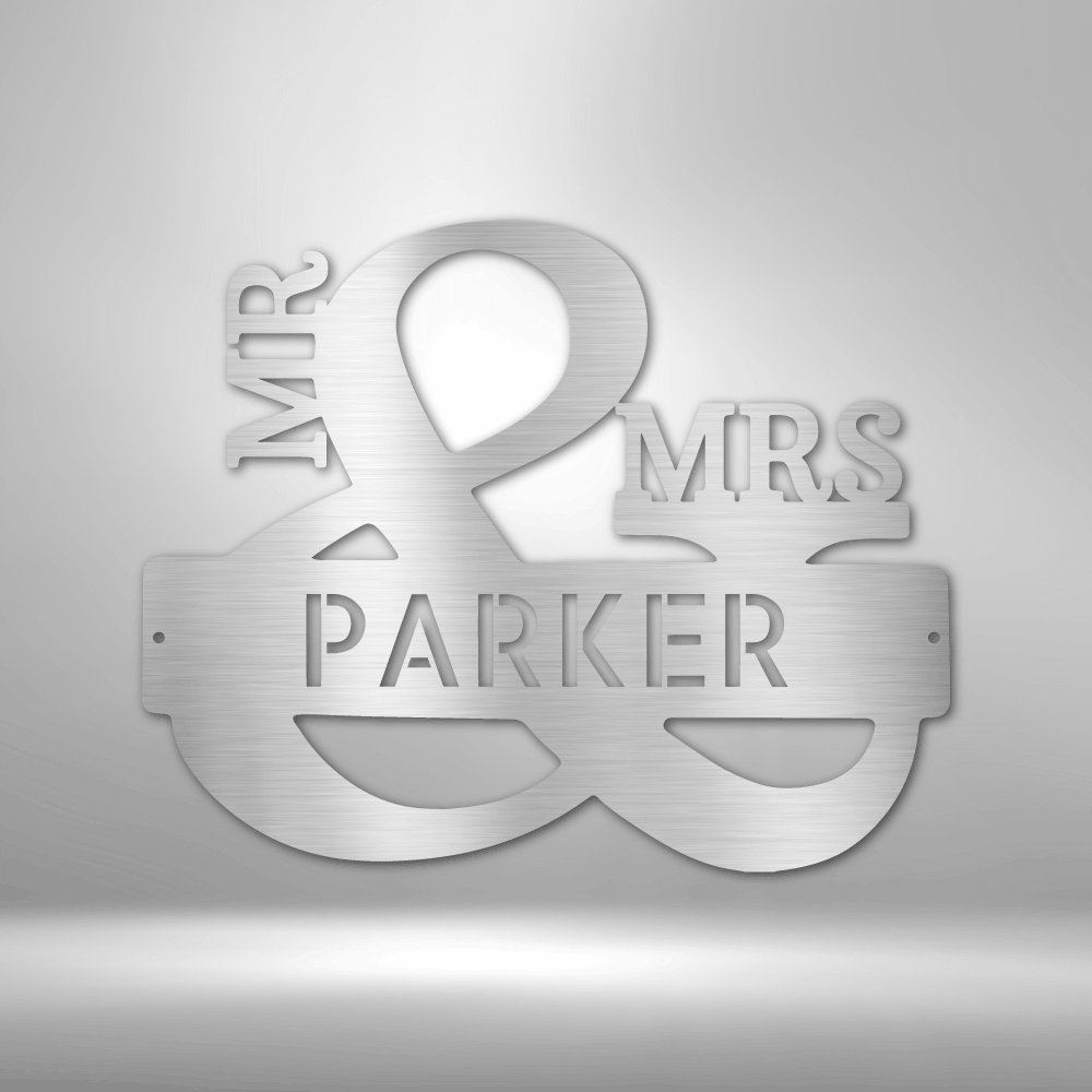 Couples Monogram Mr. & Mrs. Last Name Personalized Family Name Sign