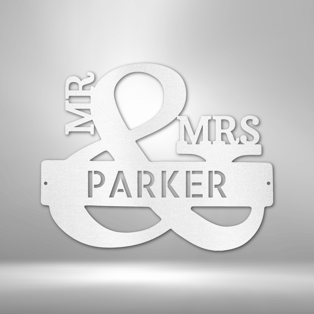 Couples Monogram Mr. & Mrs. Last Name Personalized Family Name Sign