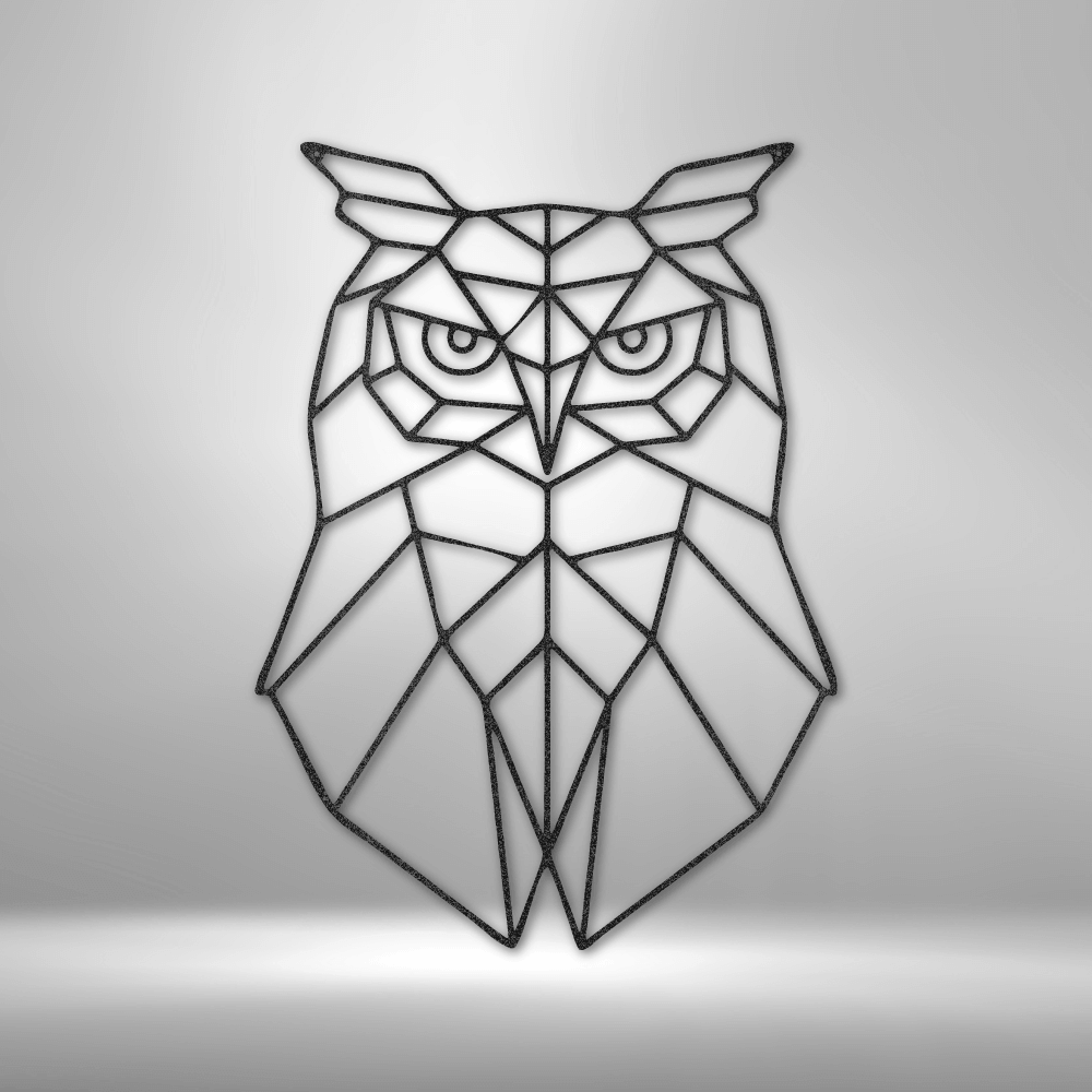 Geometric Owl - Steel Sign- Metal Wall Art - Owl Metal Sign Home Decor