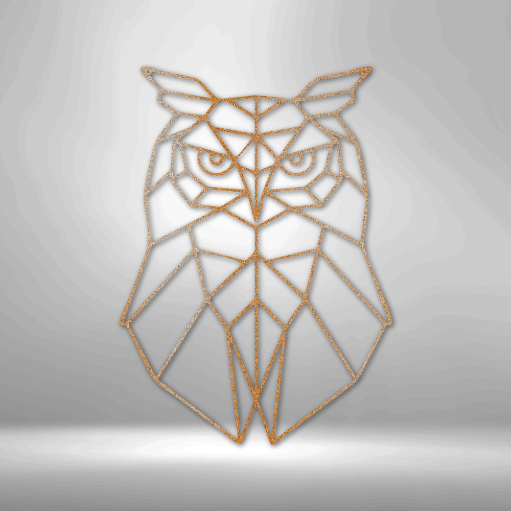 Geometric Owl - Steel Sign- Metal Wall Art - Owl Metal Sign Home Decor