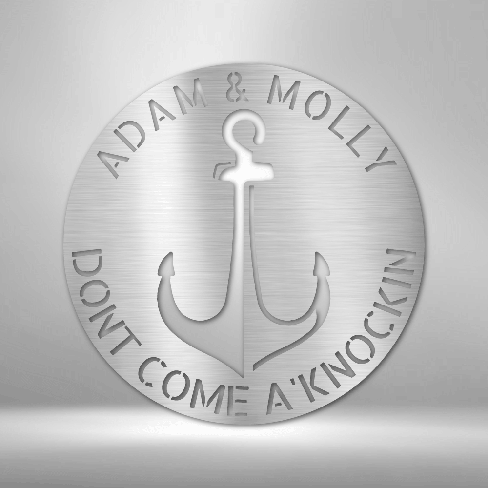 Anchor Plaque - Steel Sign - Custom Metal Wall Anchor Family Name Sign