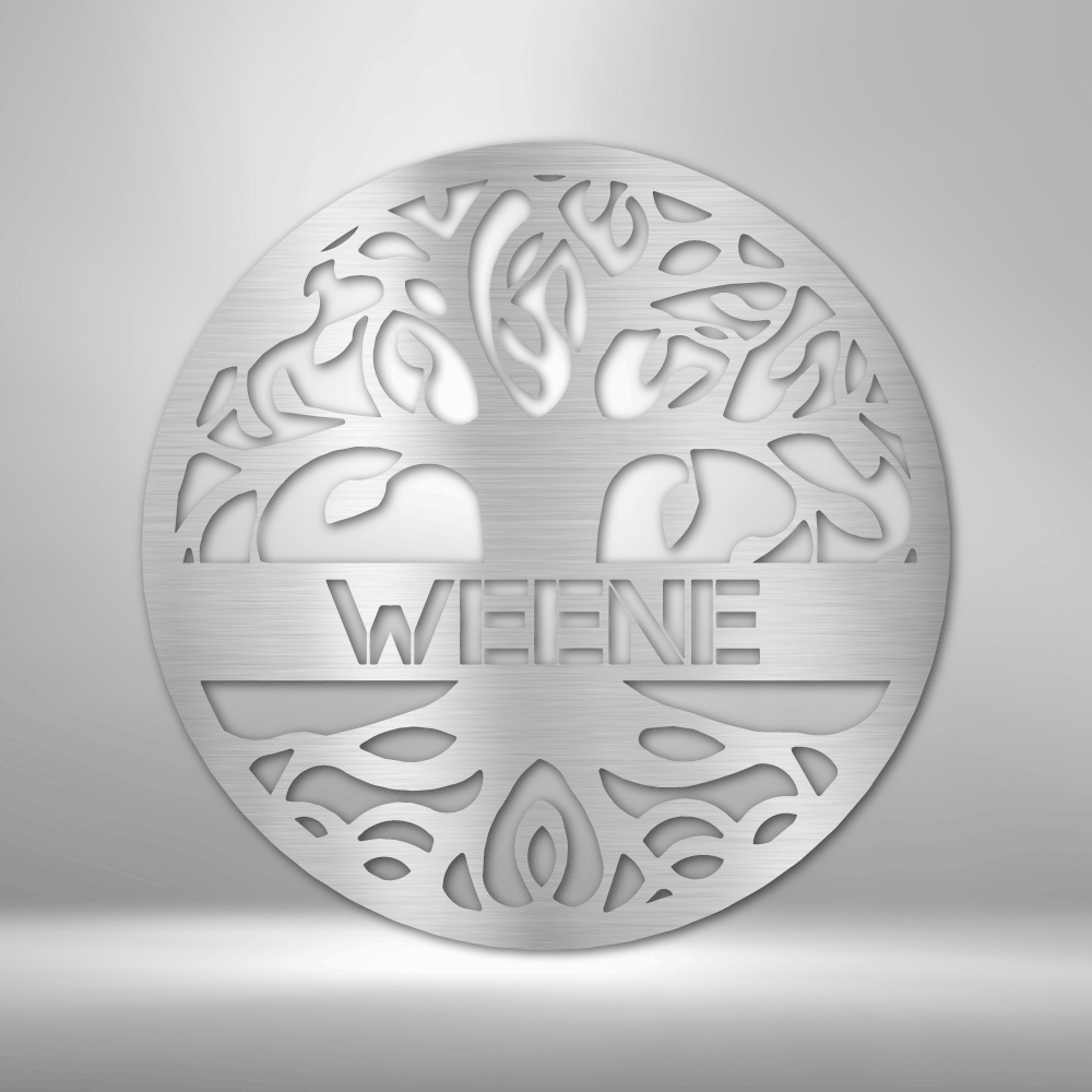 Personalized Tree of Life - Steel Sign - Custom Family Name Metal Wall Art Sign