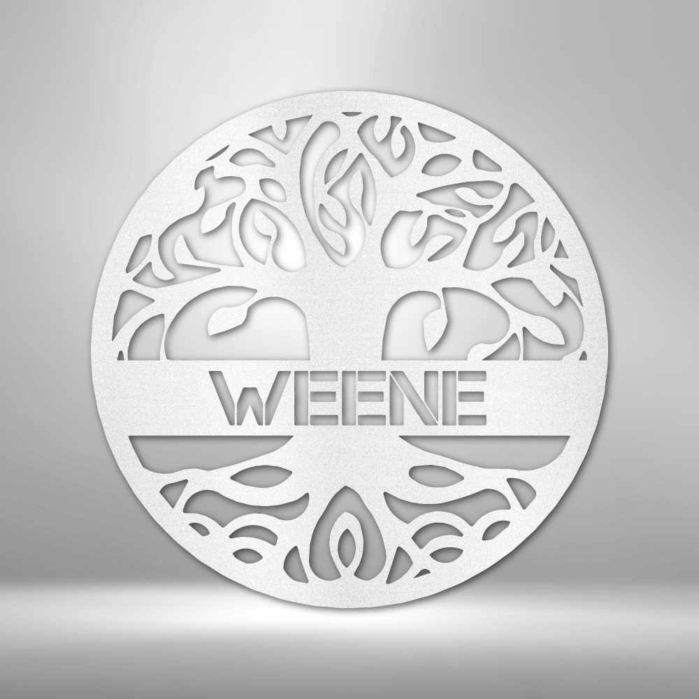 Personalized Tree of Life - Steel Sign - Custom Family Name Metal Wall Art Sign