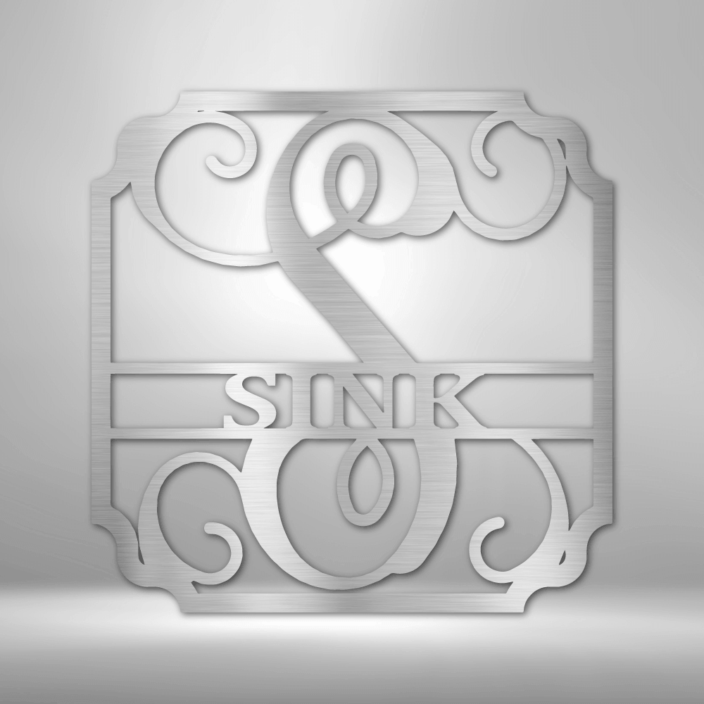 Classic Family Name - Personalized Monogram Steel Sign