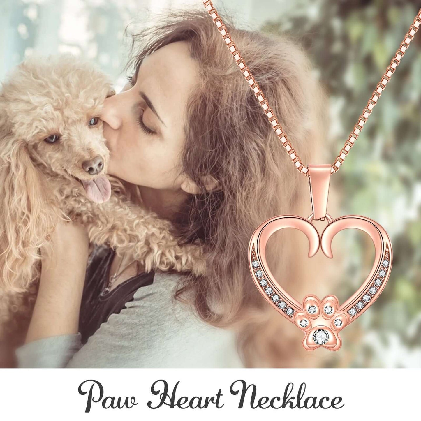 Paw Heart Necklace With Lumenglass Stand - To The Worlds Best Dog Mom