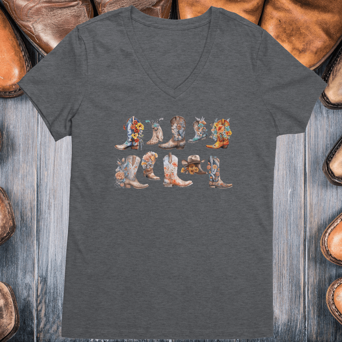 Cowgirl Boots Shirt, Texas -Inspired Western Graphic Tee For Women, Oversized Graphic Tee, Cute Country Shirts, Cowgirl Flower Shirt, Country Concert Tee