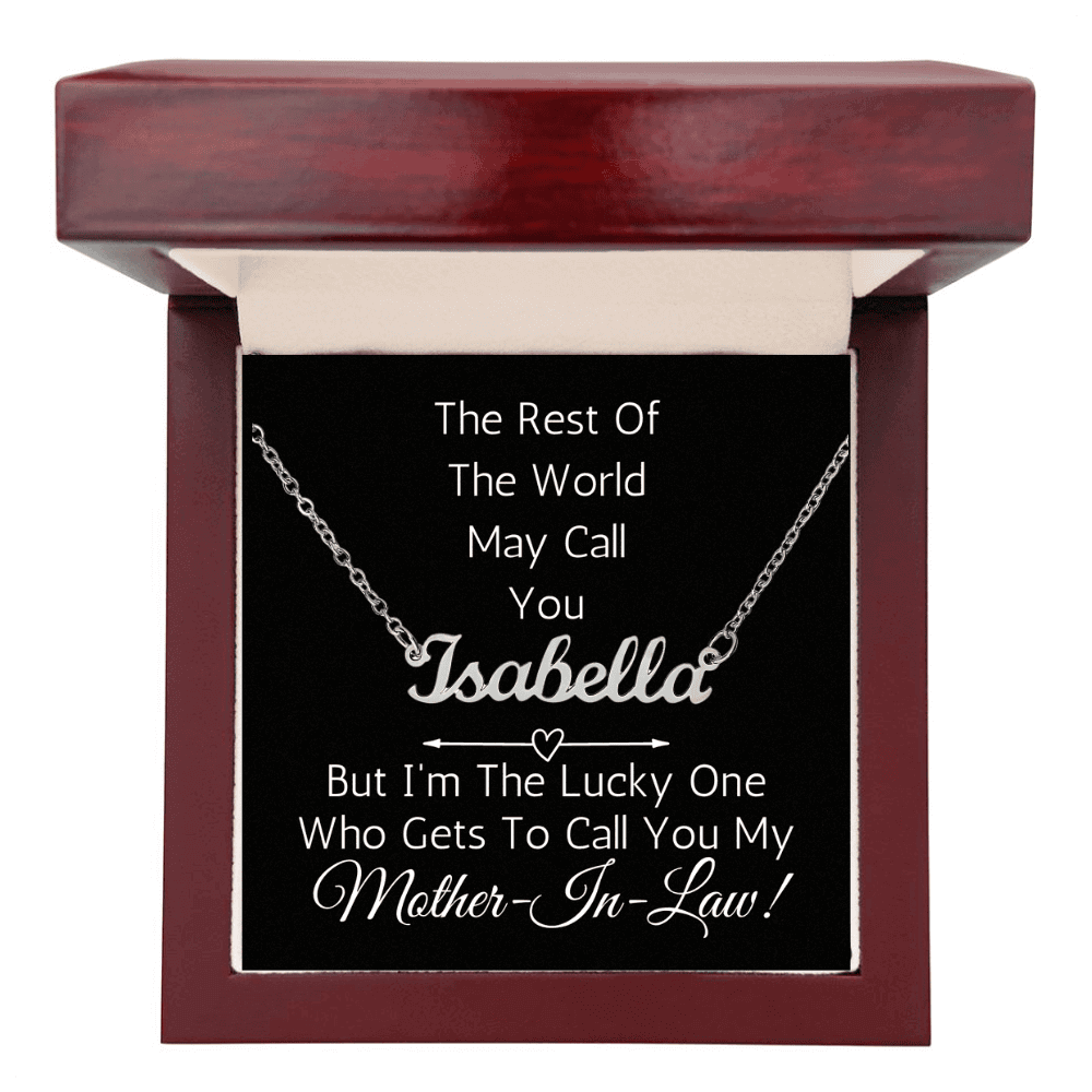 Just For Her Name Necklace - Customize Her Name & Choose The Relationship On The Message Card