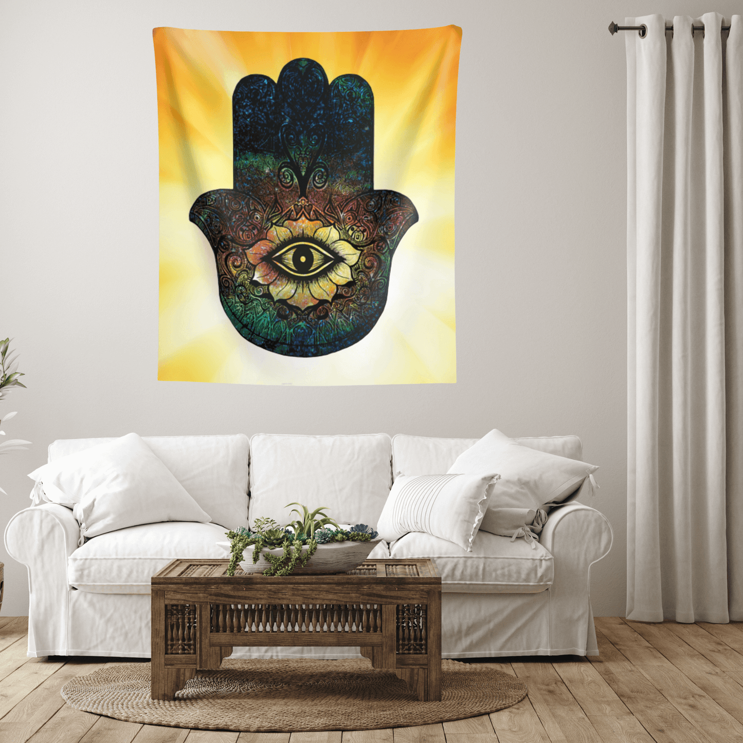 Hamsa Wall Art Tapestry for Unique & Meaningful Hamsa Hand Wall Decor