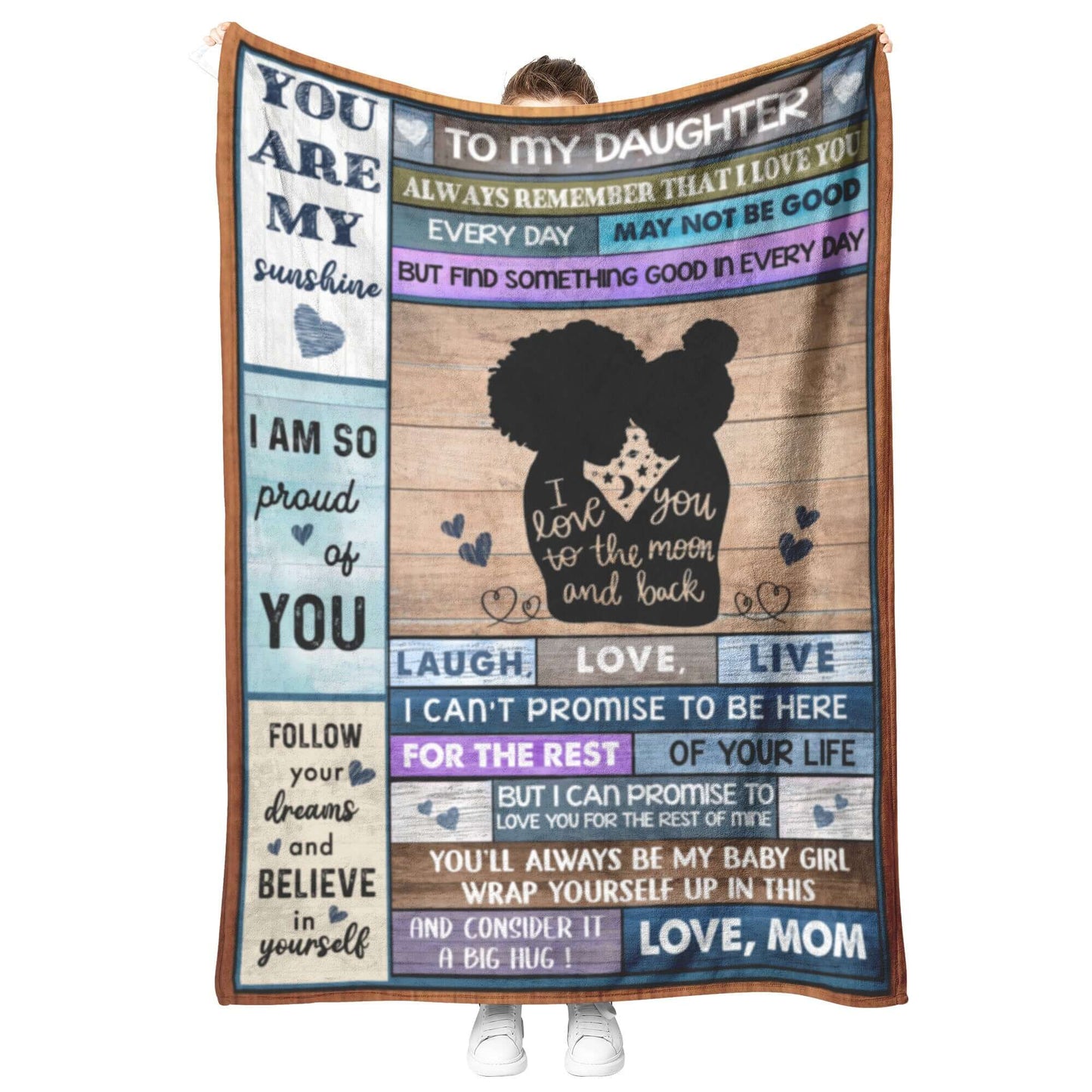 To My Daughter I Love You To The Moon And Back Blanket, Gift For Daughter, Throw Blanket Gift
