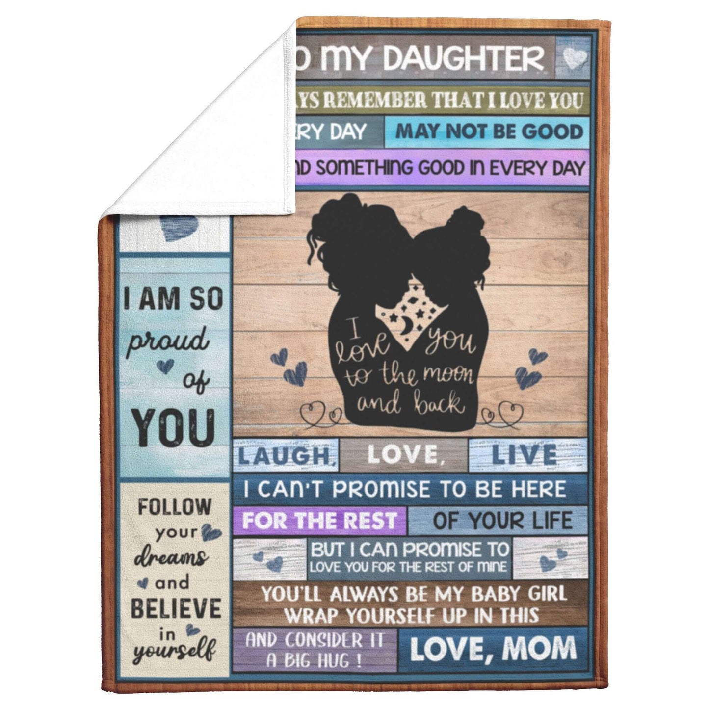 To My Daughter I Love You To The Moon And Back Blanket, Gift For Your Daughter, Your Little Girl, Throw Blanket