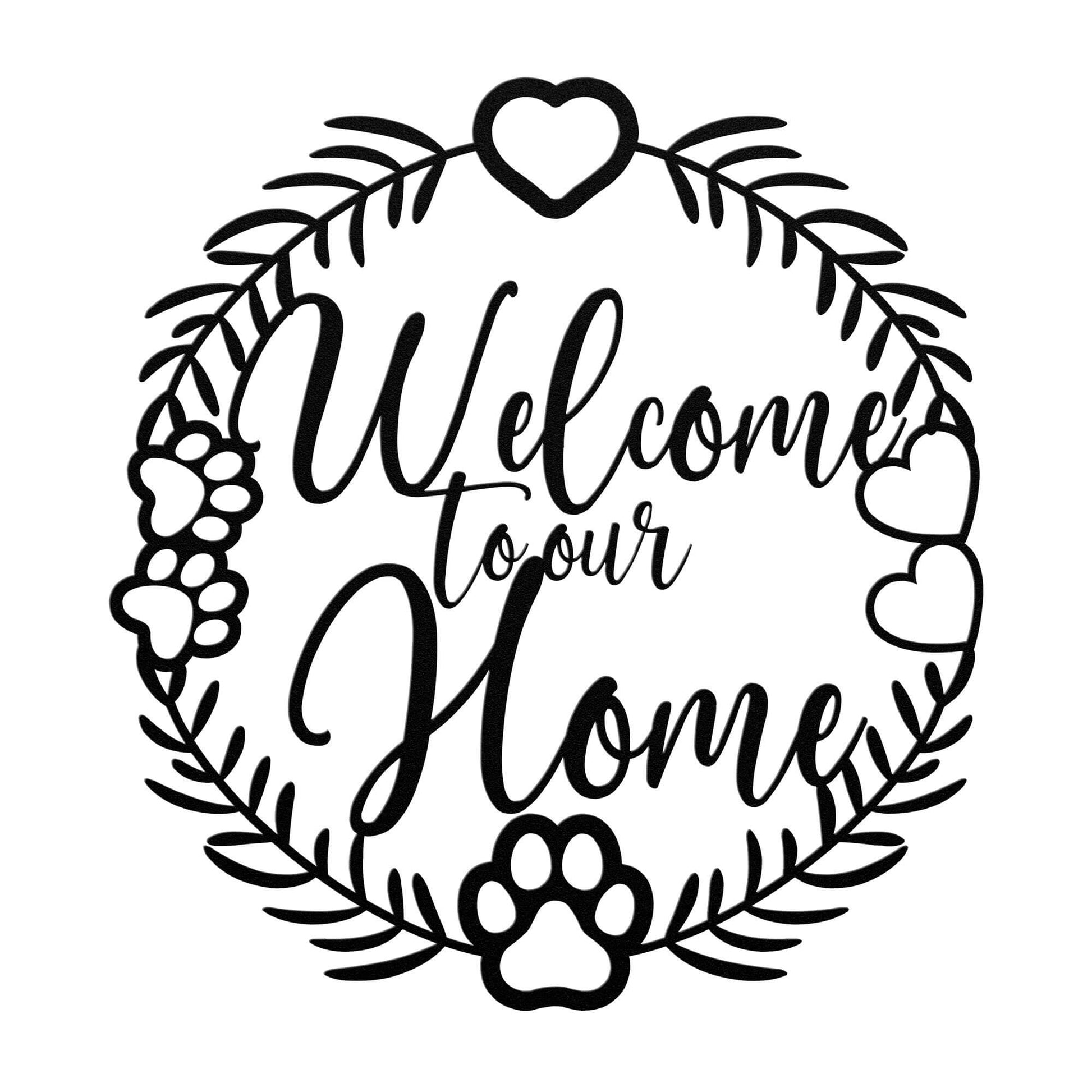 Welcome To Our Home, Outdoor Welcome Sign, Housewarming Gift, Metal Sign For Front Door Or Porch - Always Essential Gifts