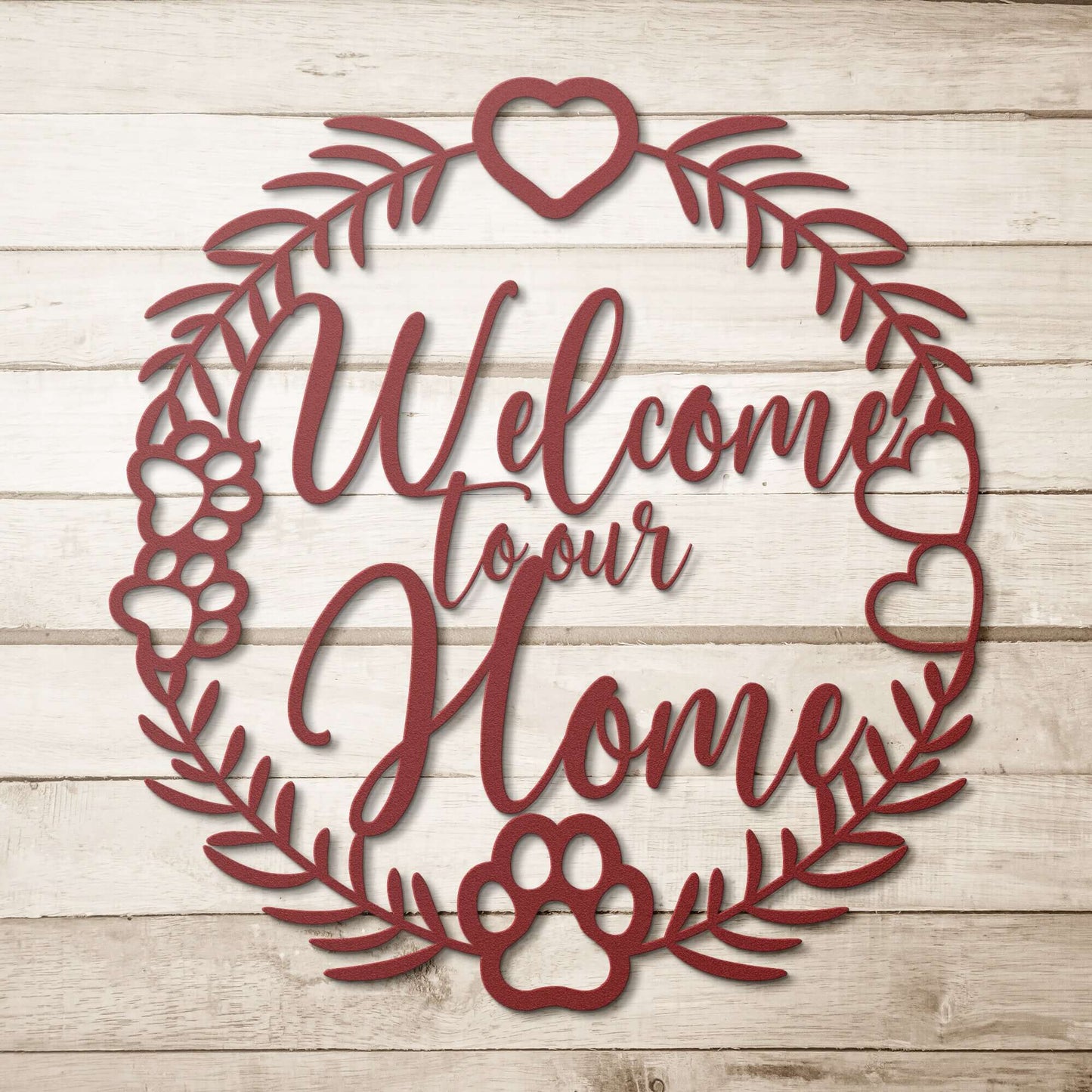 Welcome To Our Home, Outdoor Welcome Sign, Housewarming Gift, Metal Sign For Front Door Or Porch - Always Essential Gifts