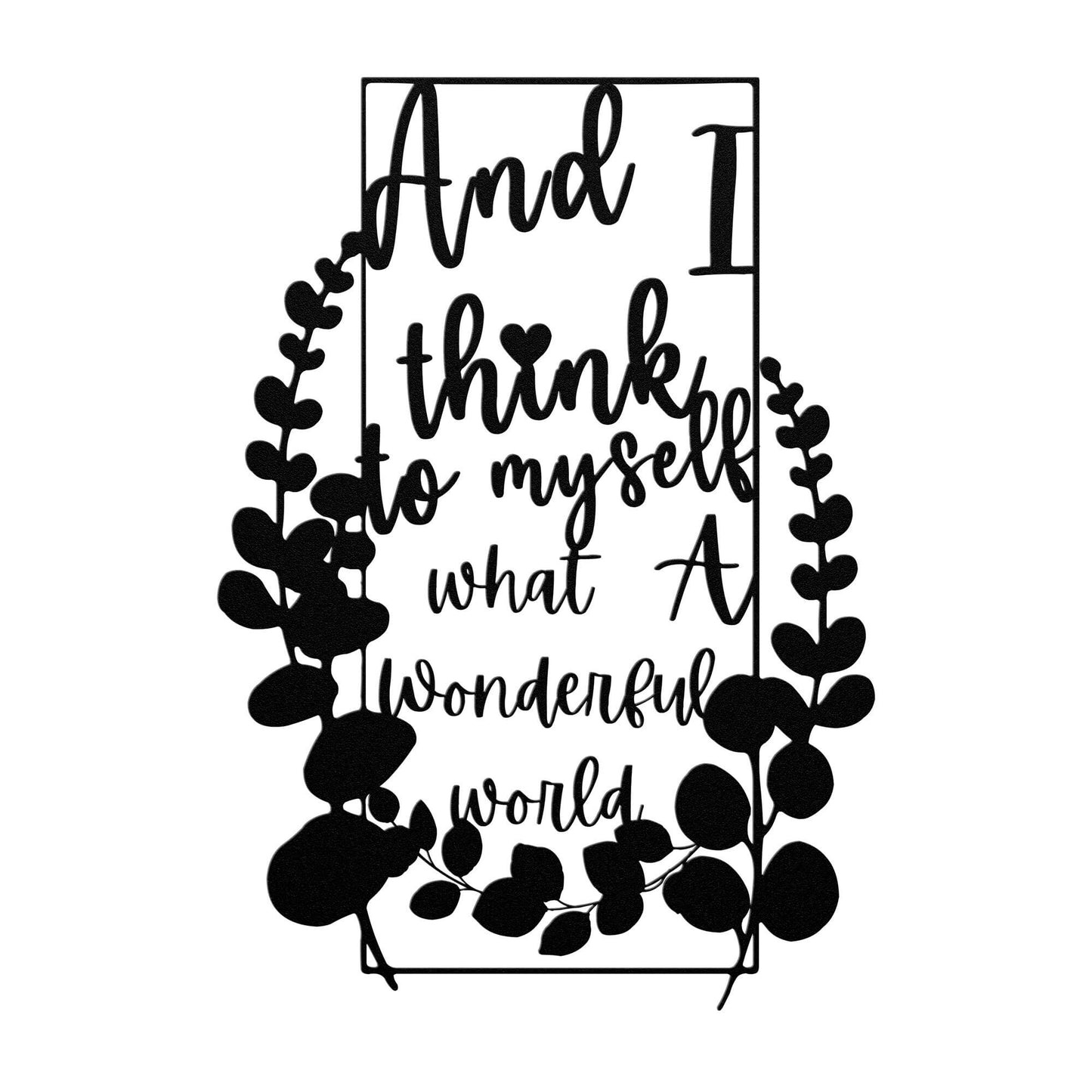 Wonderful World Metal Wall Decor Sign - And I think to myself What a wonderful World Sign