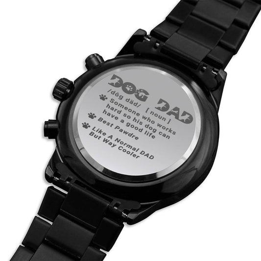 Personalized Mens Dog Dad Wrist Watch - Gifts for Men - Black Watch - Always Essential Gifts