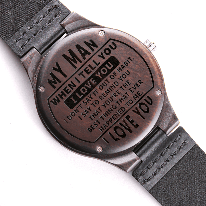 To my boyfriend wooden store watch