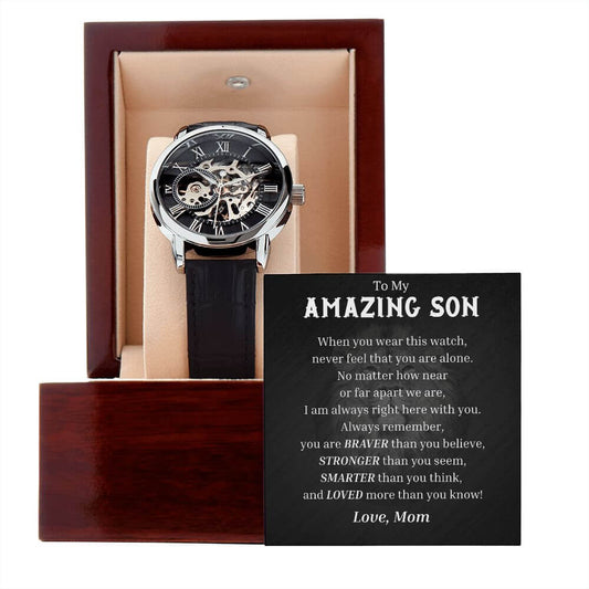 To My Amazing Son Watch From Mom, Watch Gift To Son Love Mom