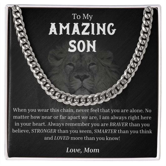 To My Amazing Son, Chain Gift To Son Love Mom, Necklace To Son From Mother
