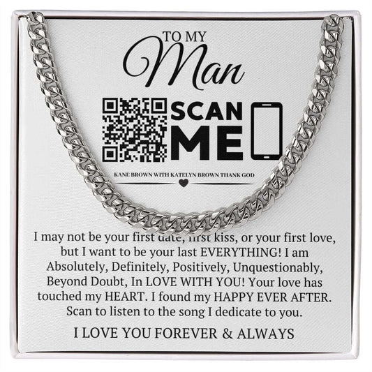 To My Man Just For Him Thank God For Giving Me You Song Dedication Cuban Link Chain Necklace