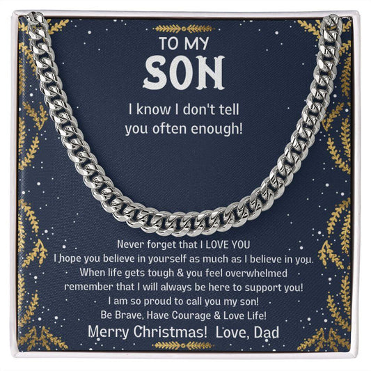 To My Son Necklace, Cuban Link Chain For Son From Dad, Christmas Gift To Son, Jewelry Gift For Men, Son Necklace, Gifts For Son