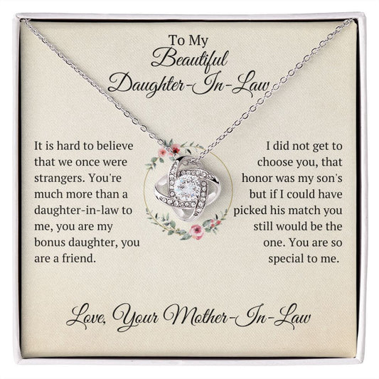 Daughter In Law Gift Necklace, Unique Birthday Gifts, Christmas, Wedding Gift Jewelry From Mother In Law